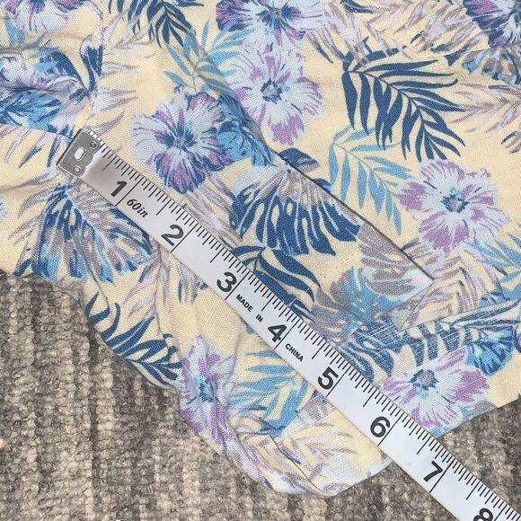 Jamaica Jaxx Women's Size 8 Tropical Floral Shorts Linen Blend Blue Purple Beach - Picture 6 of 7